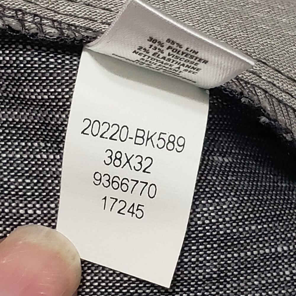 SOLD-Bonobos Mens Linen Blend Slim Trouser Pant Grey Sz 38x32 Preppy Workwear - Picture 10 of 14